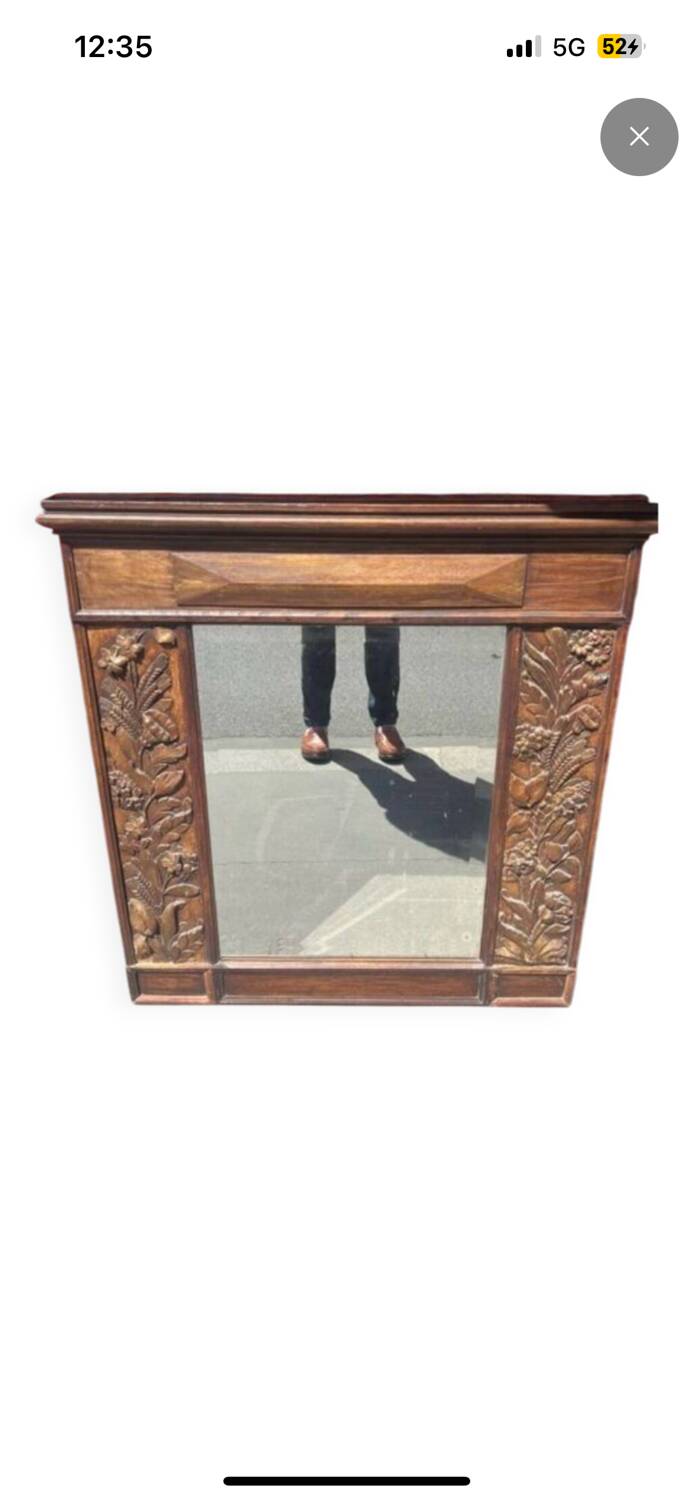Superb mirror, carved wood