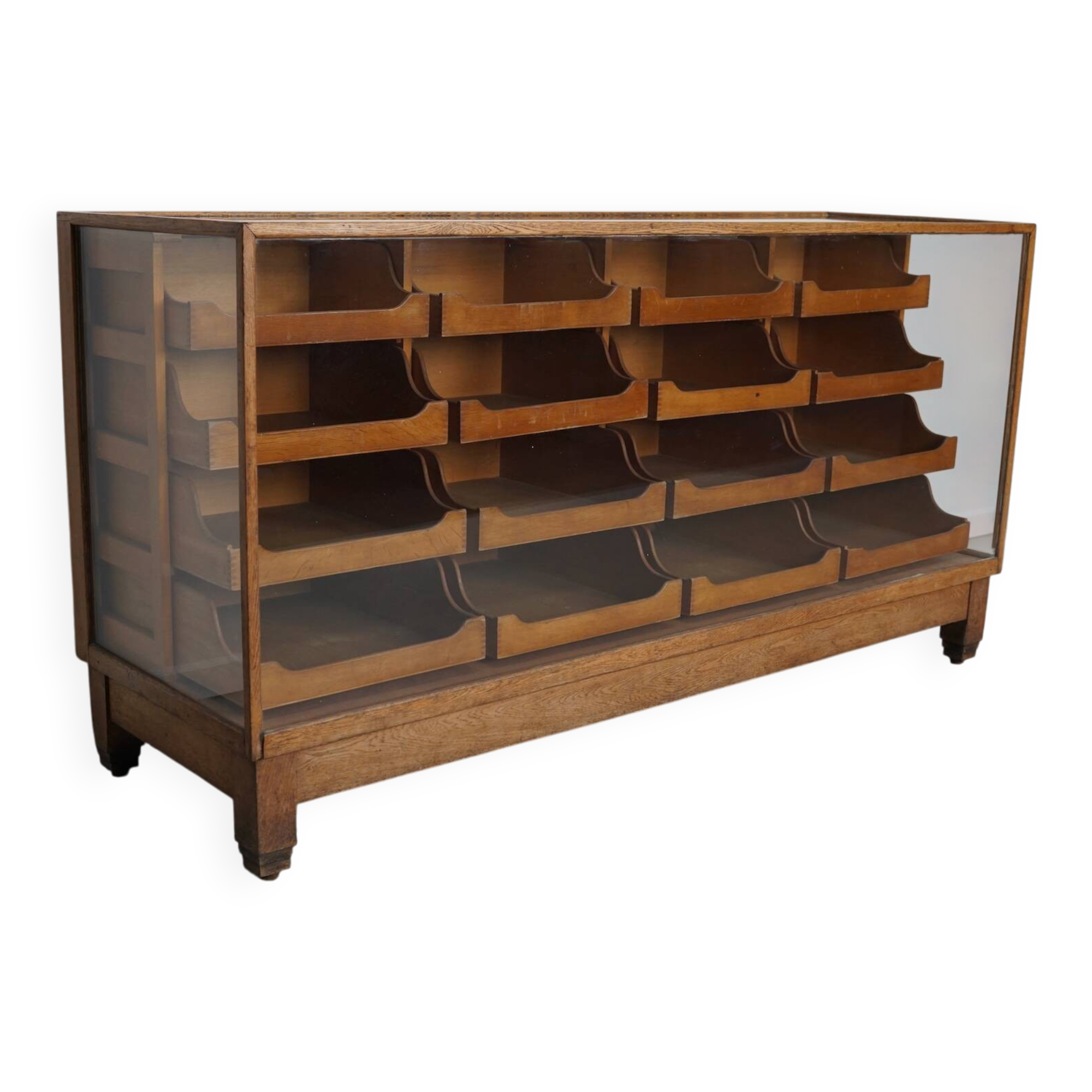 Antique British Maple & Oak Haberdashery Cabinet or Shop Counter, 1920/30s