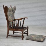 Années 1960, design danois, fauteuil à dossier haut par Regan Møbelfabrik, Aarhus, état d'origine.