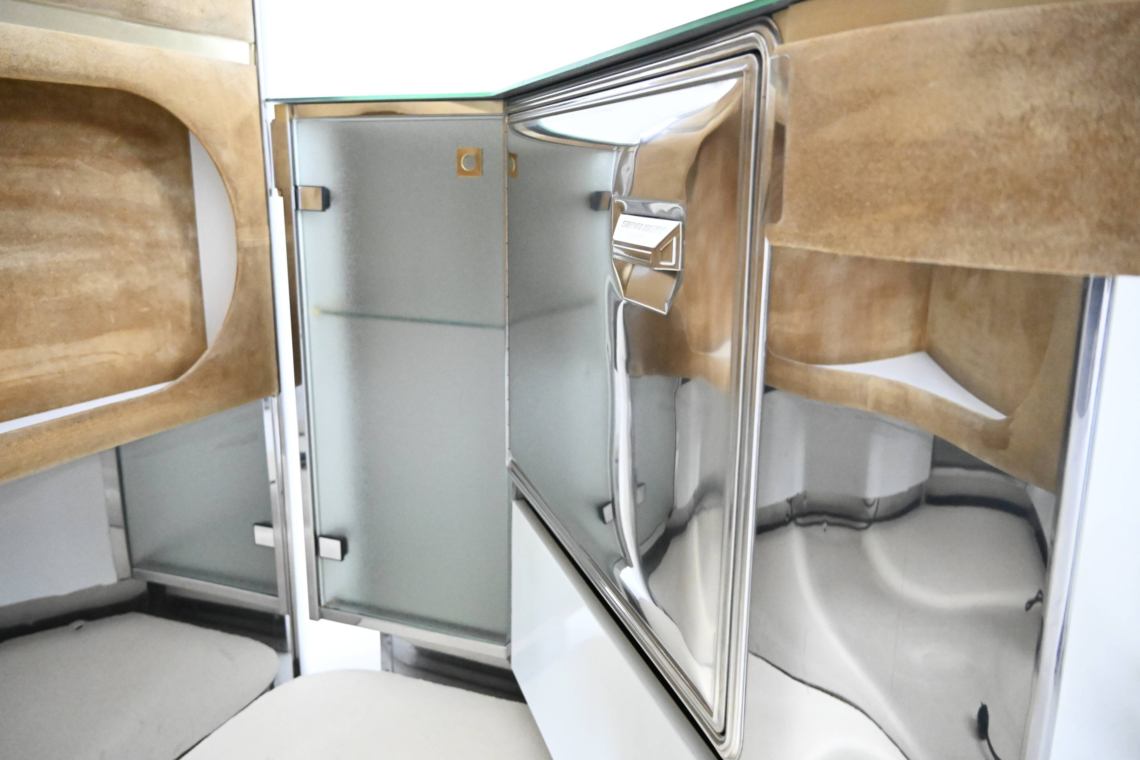 Bar set attributed to Willy Rizzo, 1970s.