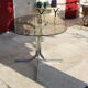 Oval glass and stainless steel table 70s