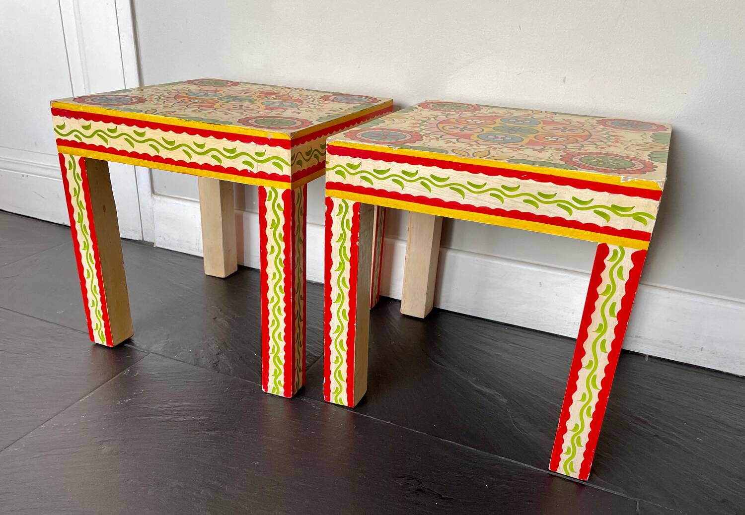 Pair of bedside or end table side tables