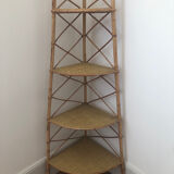 Rattan corner shelf
