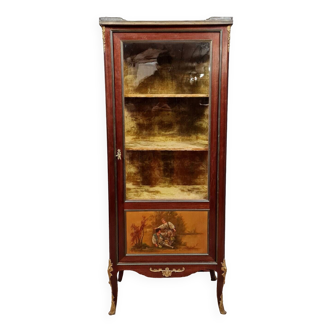 Louis XV style display case stamped in mahogany and Martin varnish circa 1860-1880