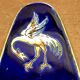 Antique Gien Renaissance cake shovel, blue background, 1941/1950