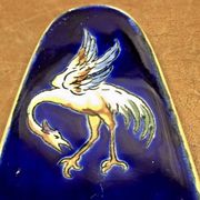 Ancienne pelle à gâteau Gien Renaissance fond bleu 1941/1950