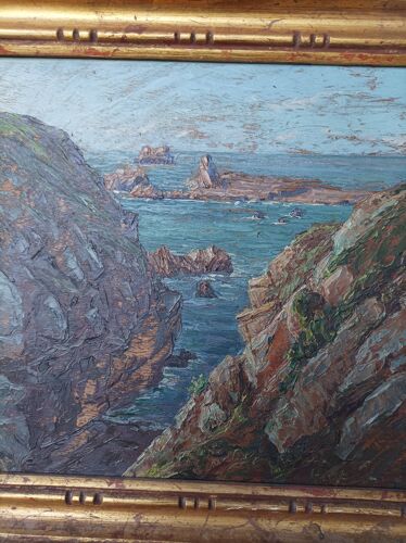 Paysage marin huile sur panneau, Paul Esnoul (1882-1960)
