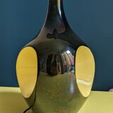 Yellow and black ceramic lamp base, vintage, 60s, freeform