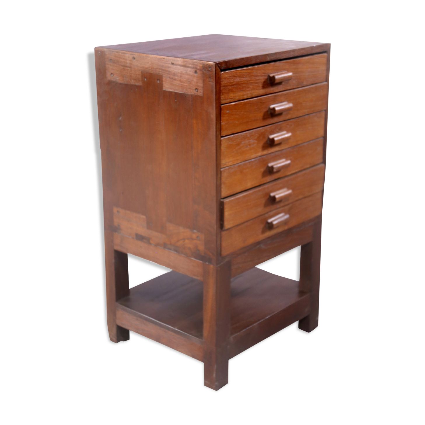 Former antique Burmese teak workshop cabinet