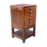 Ancien meuble d'atelier en teck birman ancien