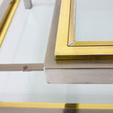 Brass and chrome sliding top table