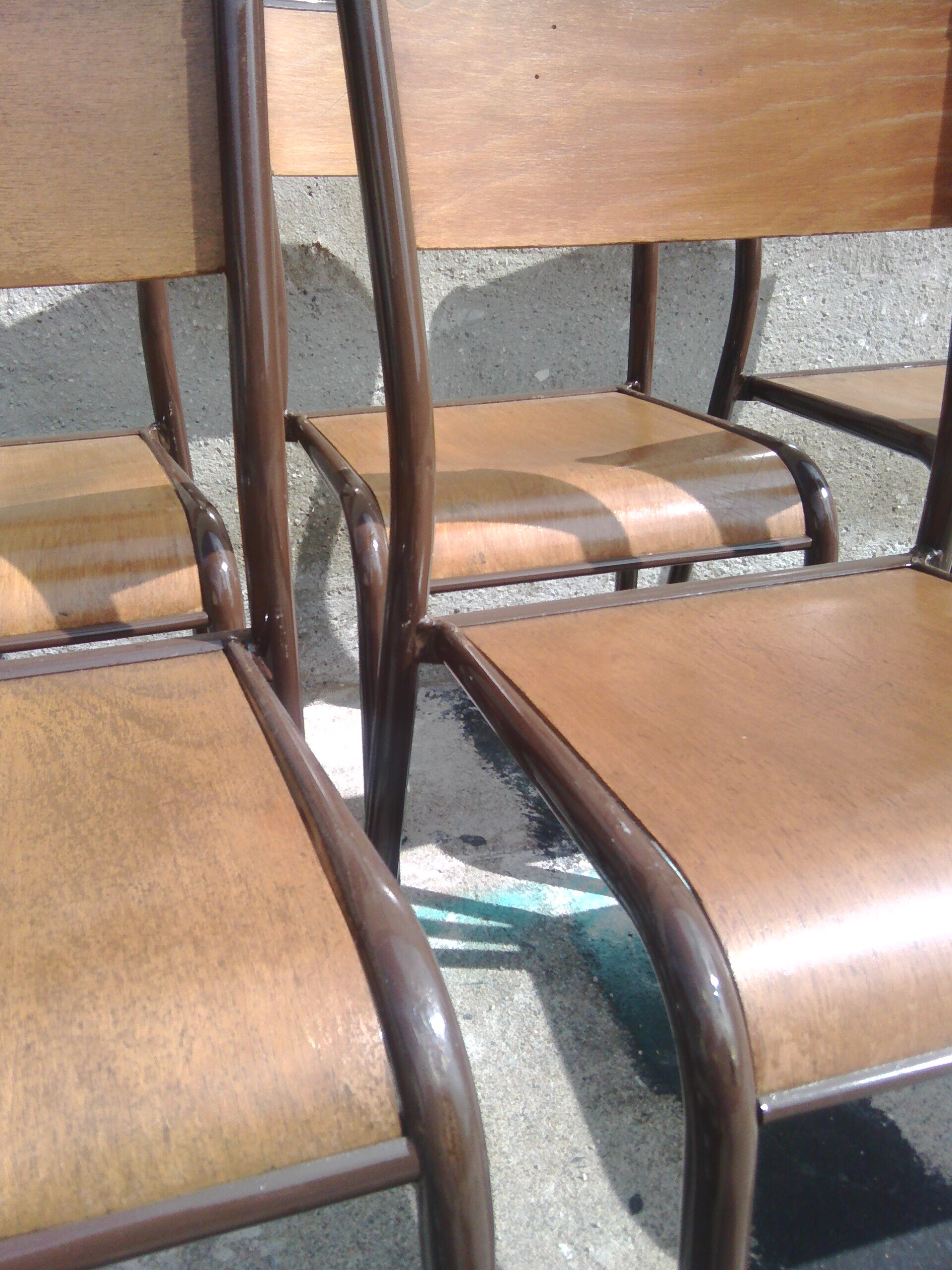 Series 8 vintage school chairs Mullca