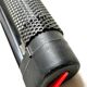 Black lacquered perforated metal table lamp with neon lighting - vintage from the 80s / 90s