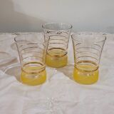3 verres granité jaune - vintage