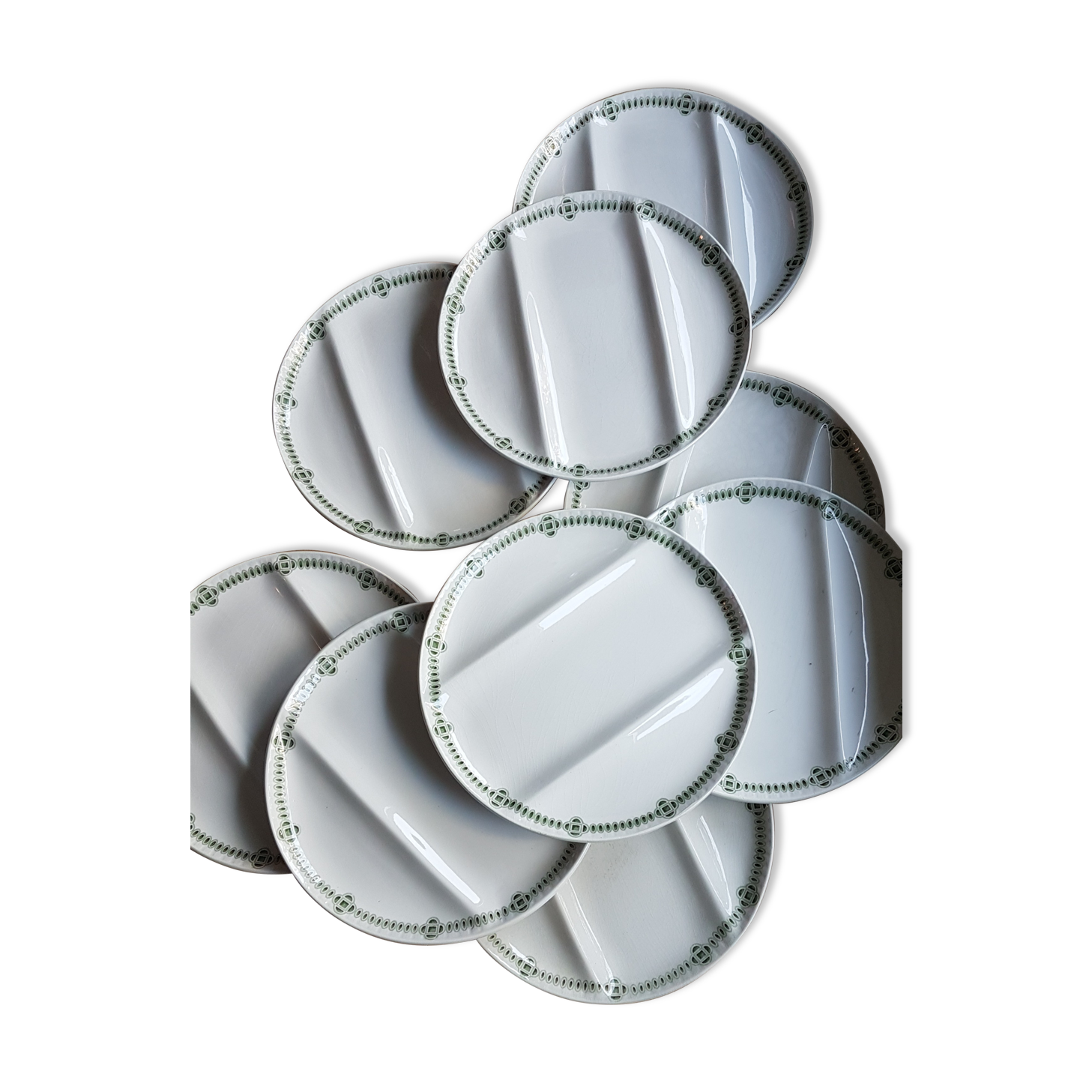 Set of 9 plates Creil and Montereau