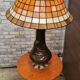 Large bronze lamp nynph in the bath 63x38 superb tiffany style lampshade