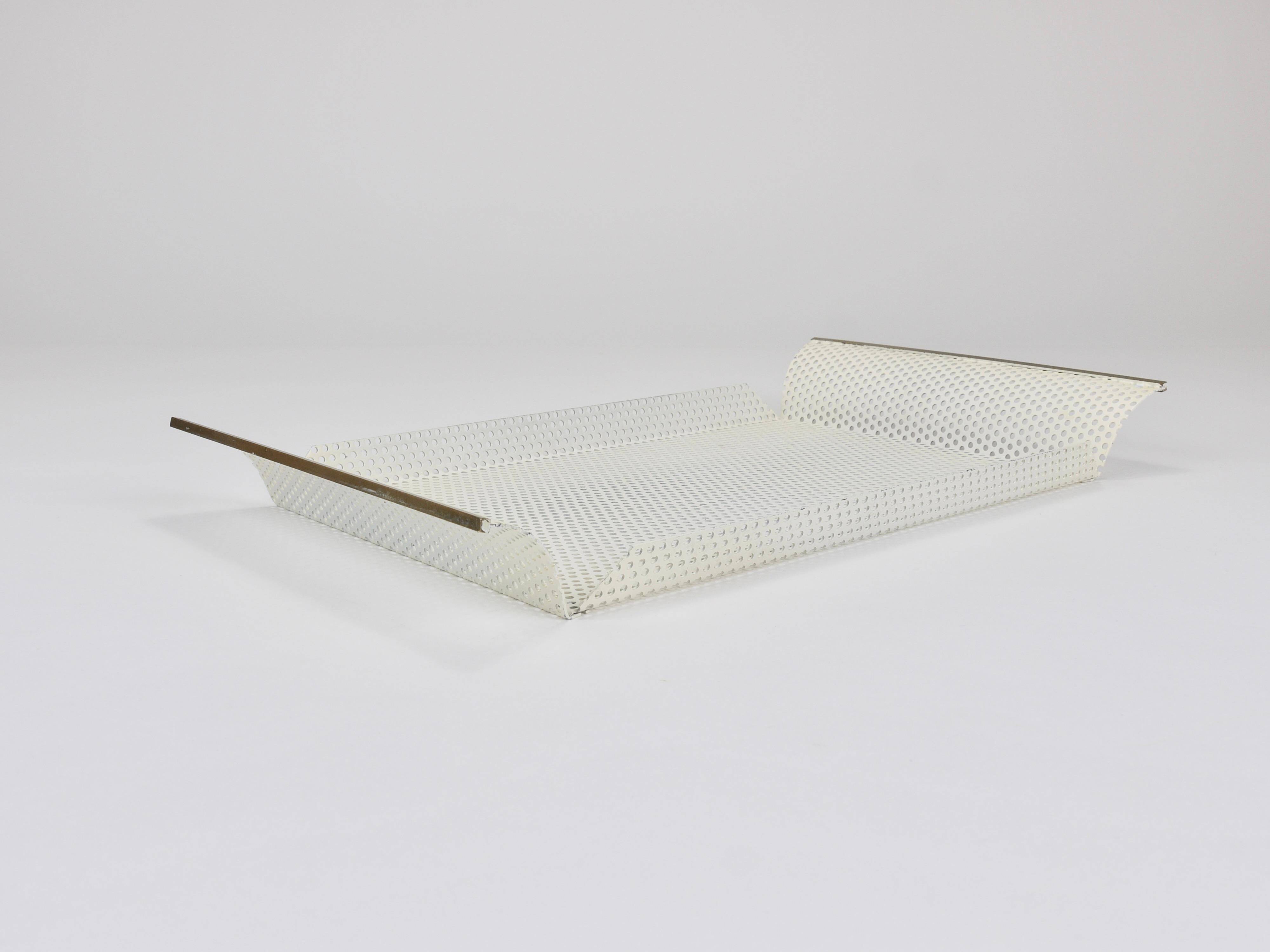 United Workshops Rigitulle brass and perforated metal plateau, Germany, 1970s