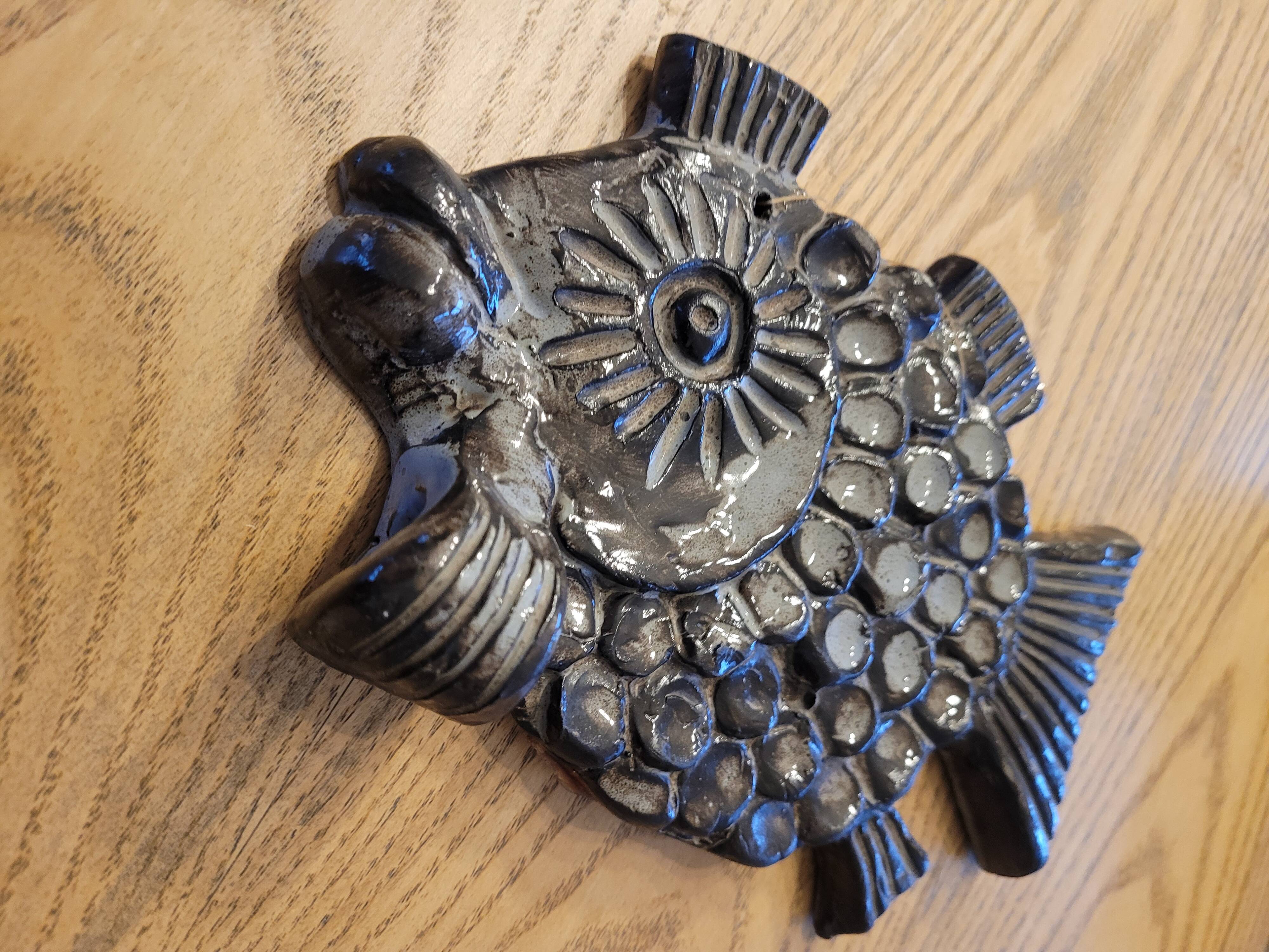 Wall decoration signed ceramic fish