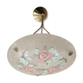 Art Deco period suspension signed SALOME pretty drawing of emailed roses