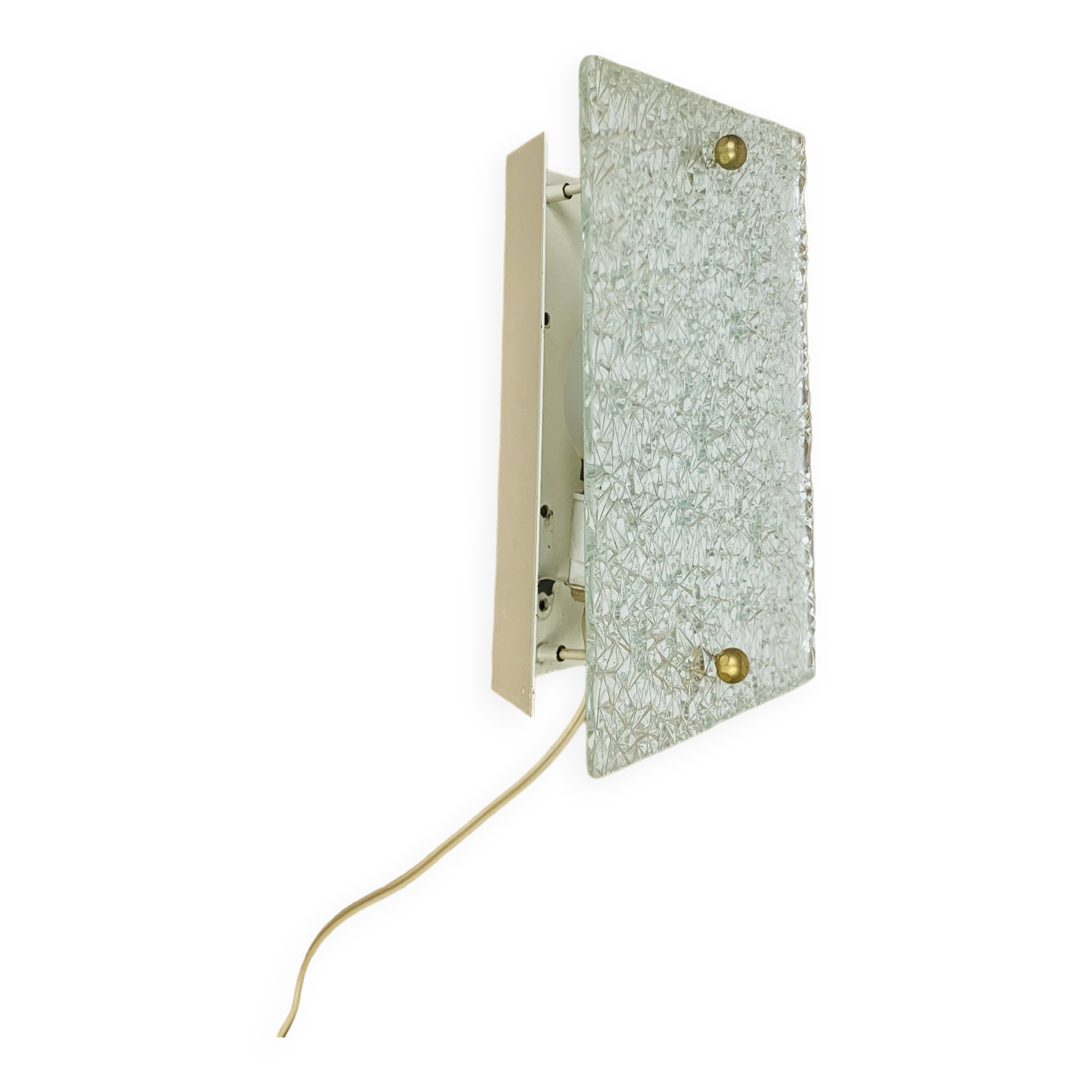 Vintage 50s chiseled glass wall light