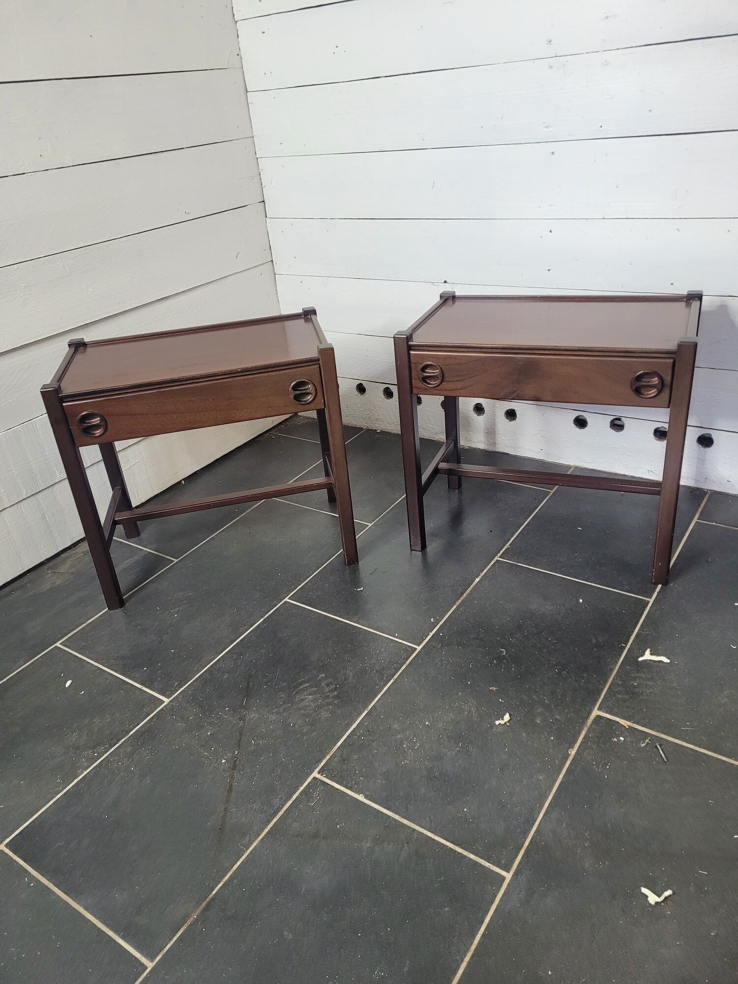 Pair of Scandinavian mahogany bedside tables from the 60s