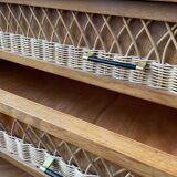 Rattan chest of drawers 3 drawers 1960