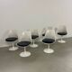 6x Saarinen Swivel Chairs for Knoll in Blue leather