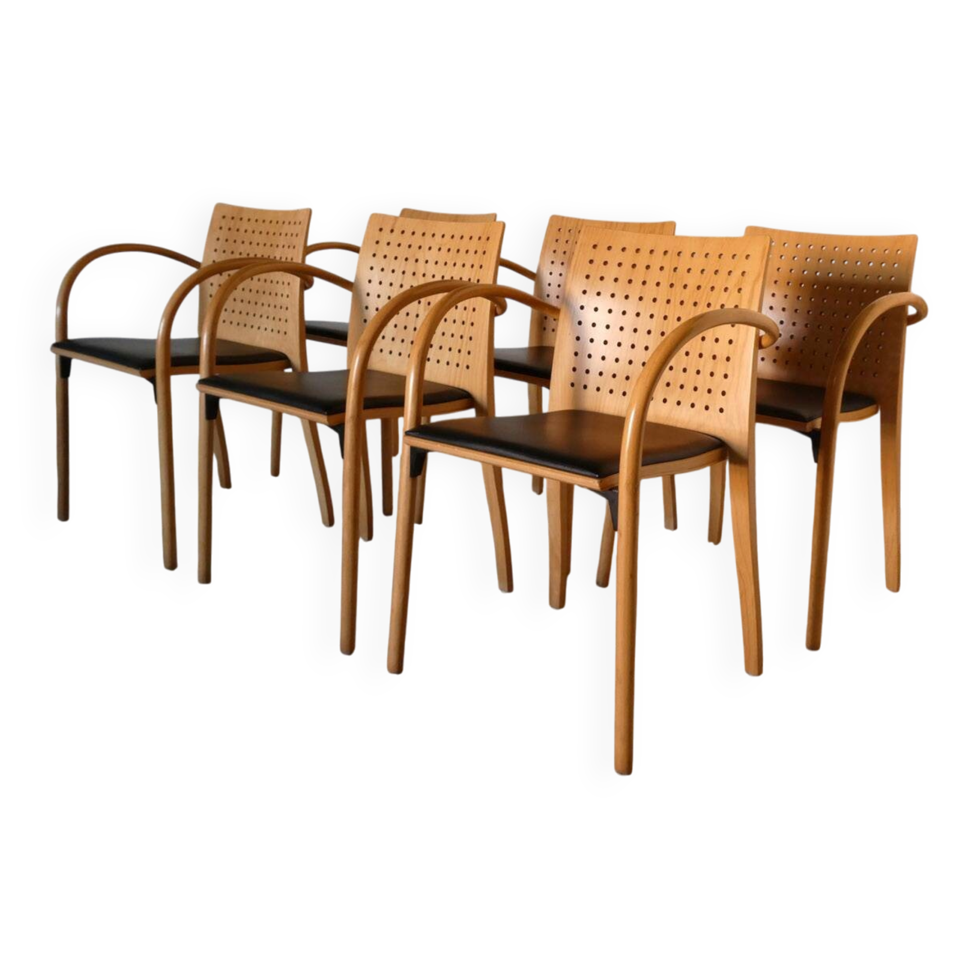 série de 6 chaises 290F de Wulf Schneider pour Thonet, 1990