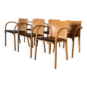 set of 6 chairs 290F by Wulf Schneider for Thonet, 1990