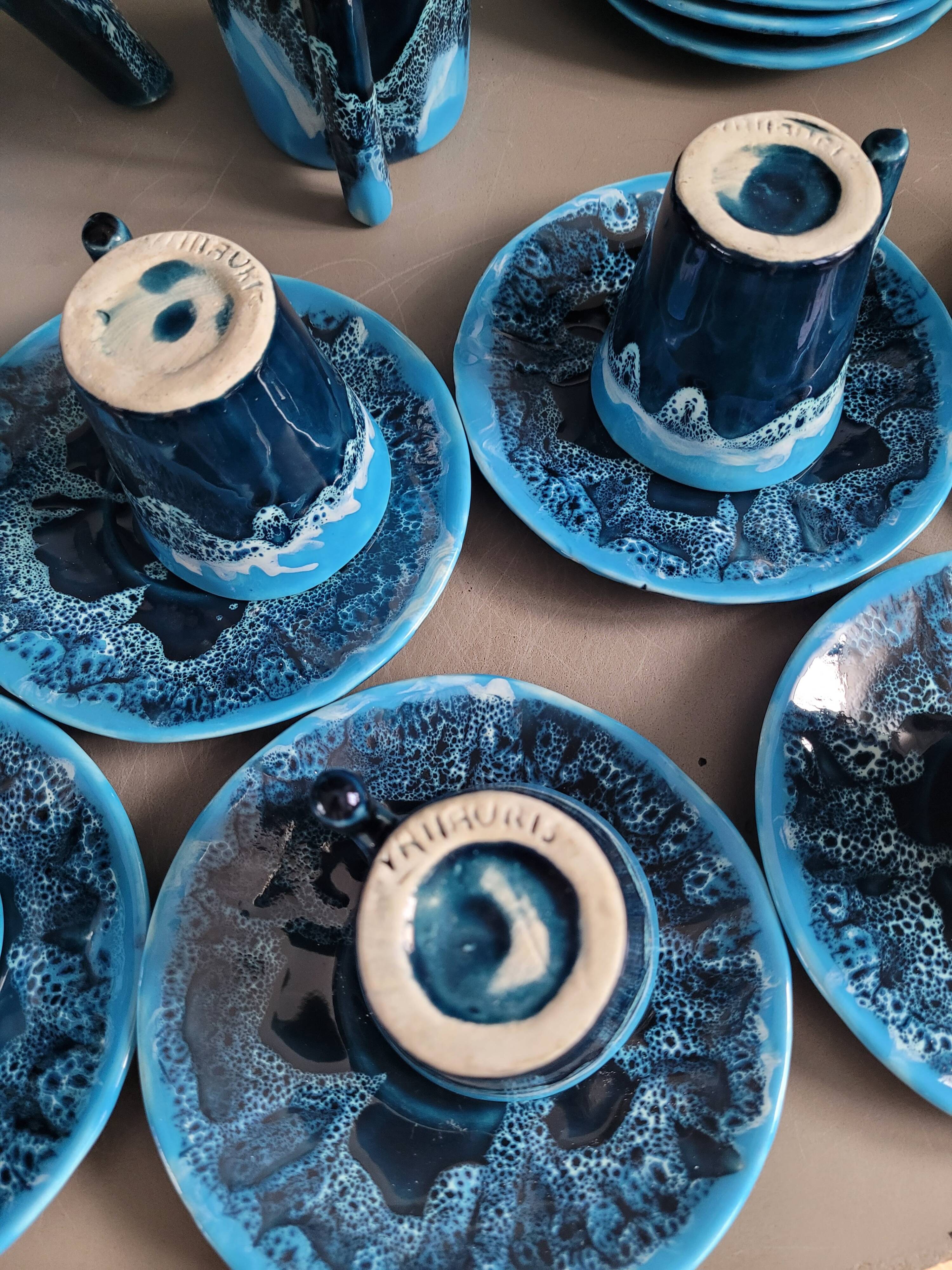 Vallauris blue coffee set - 22 pieces