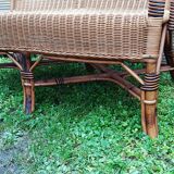 Salon d'hiver ancien en rotin (7 pièces)