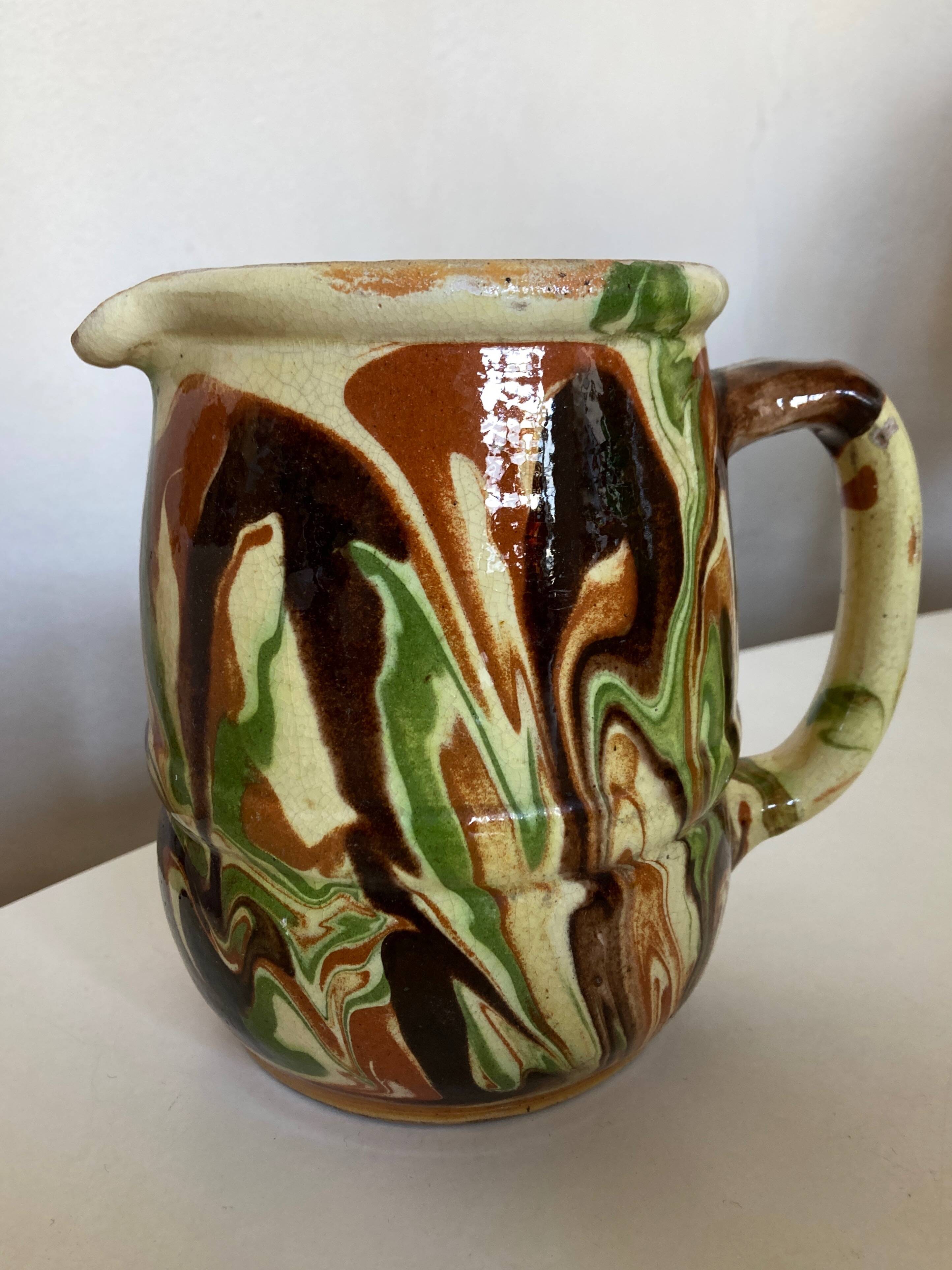 Mixed earth terracotta pitcher Provence 1950