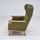 1970s, Danish highback armchair, wool, oak