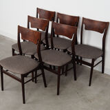 Set of six oak chairs, Danish design, 1970s, production: Denmark