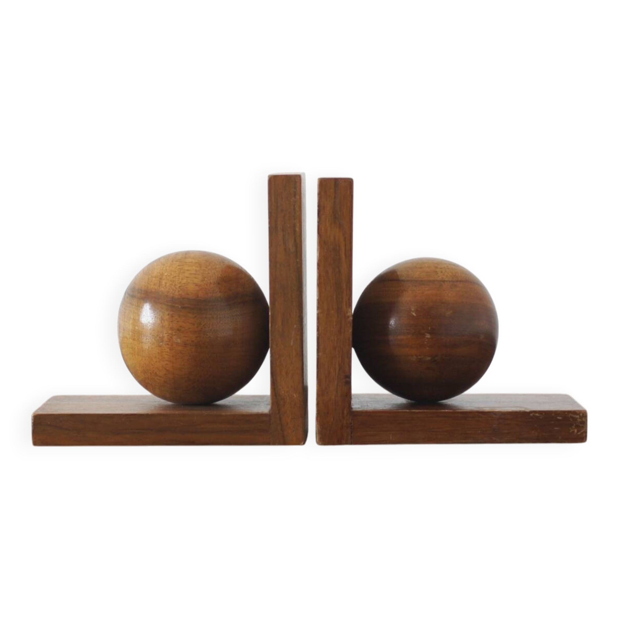 Mid-Century Wooden Bookends, 1950s, Set of 2