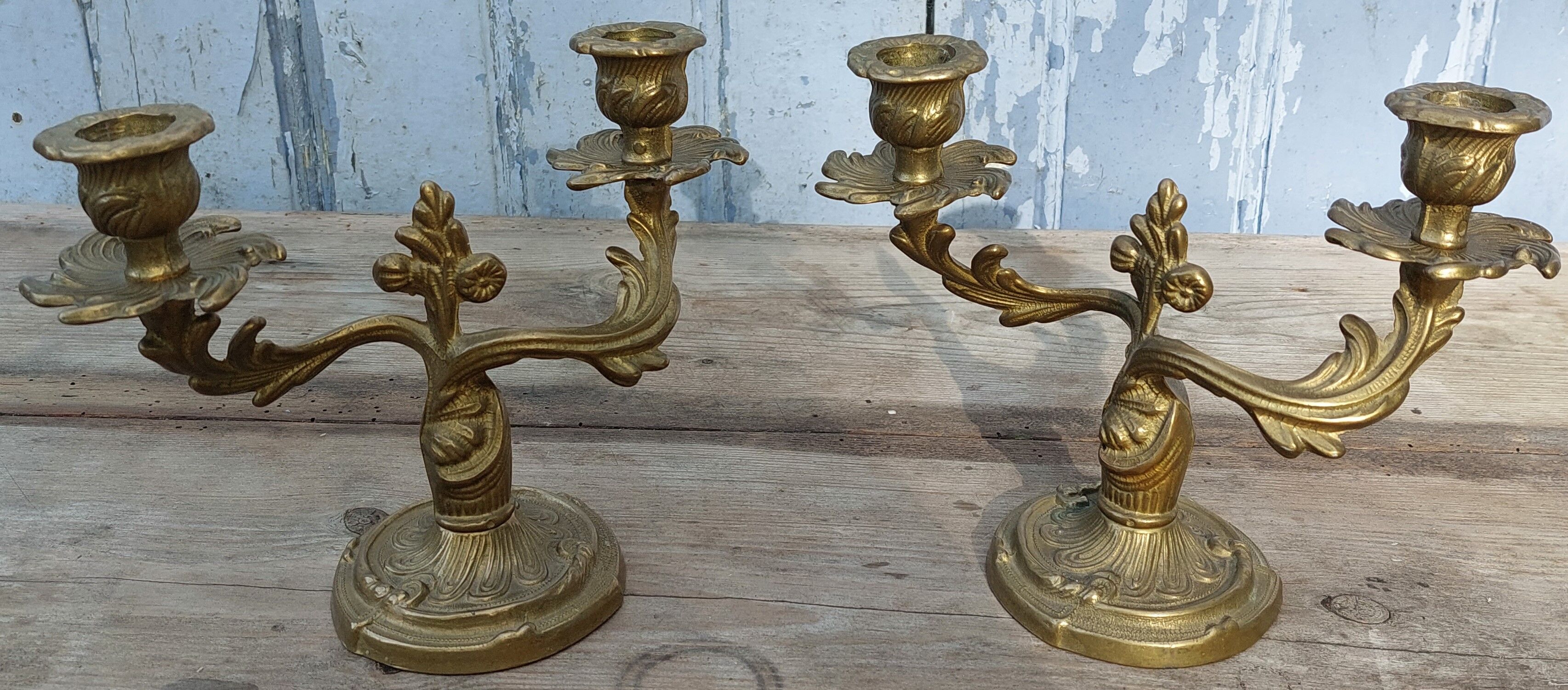 Brass candle holders