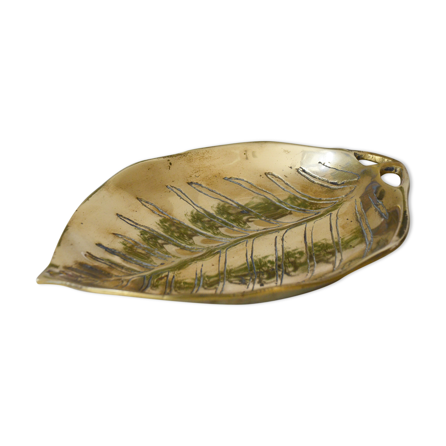 Vide-poche feuille en bronze années 60