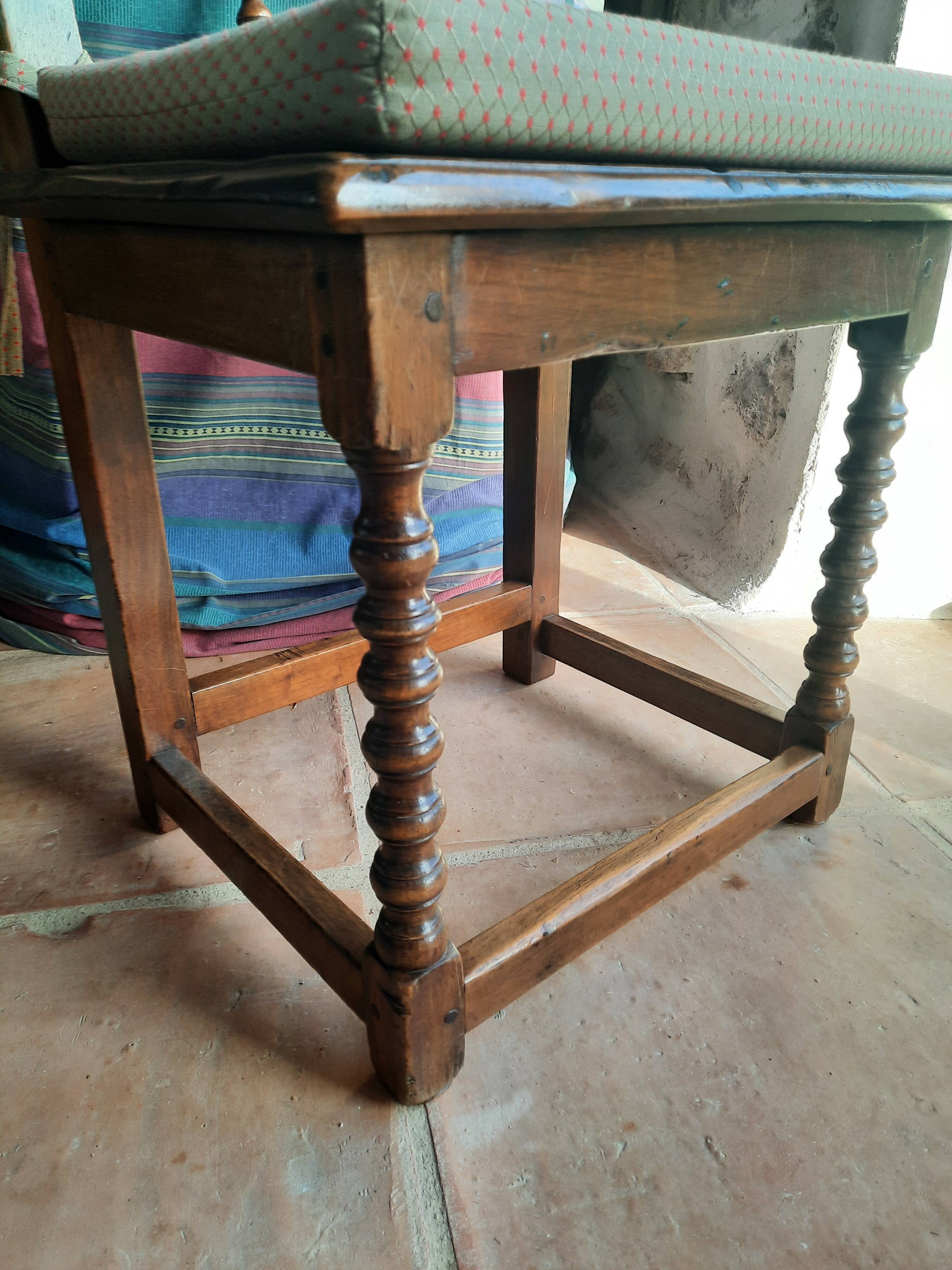 Set of 6 antique hazelwood chairs, 17th–18th century