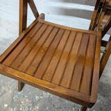 Pair of wooden folding chairs