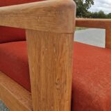 Antique solid oak armchair