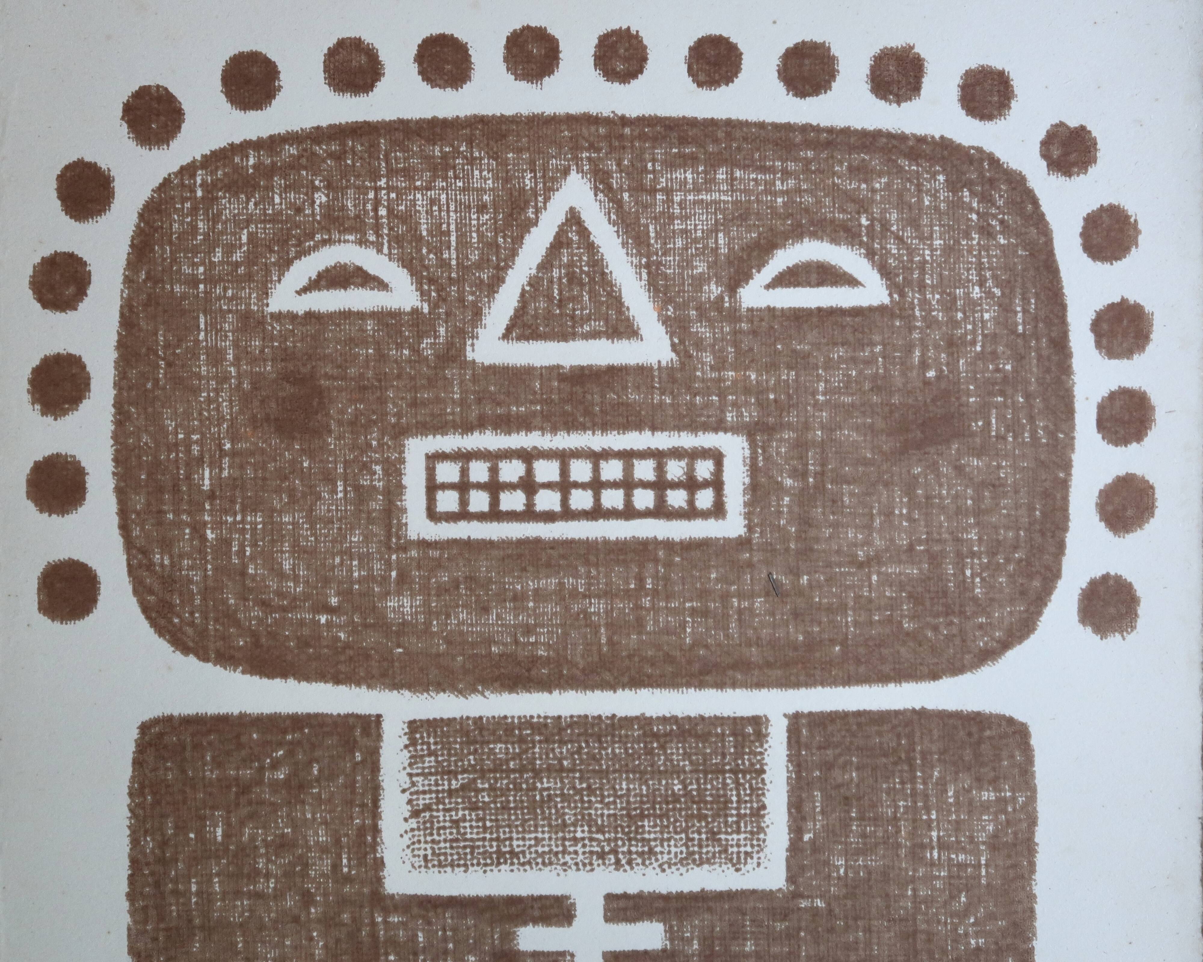 Original Pre-Columbian print, 1960s