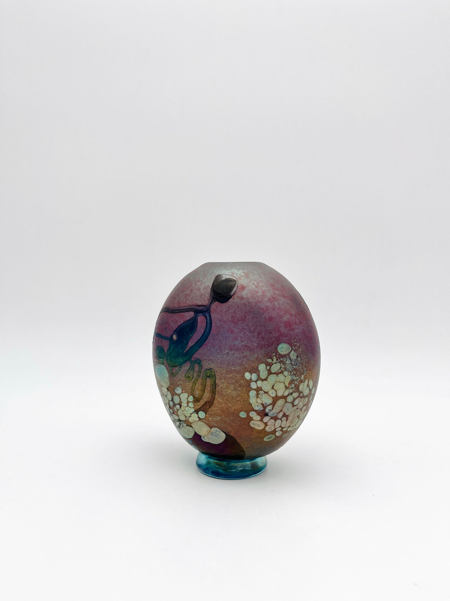 Vase Studio Glass Robert Pierini Signé Numéroté 1985 Verrerie d'Art