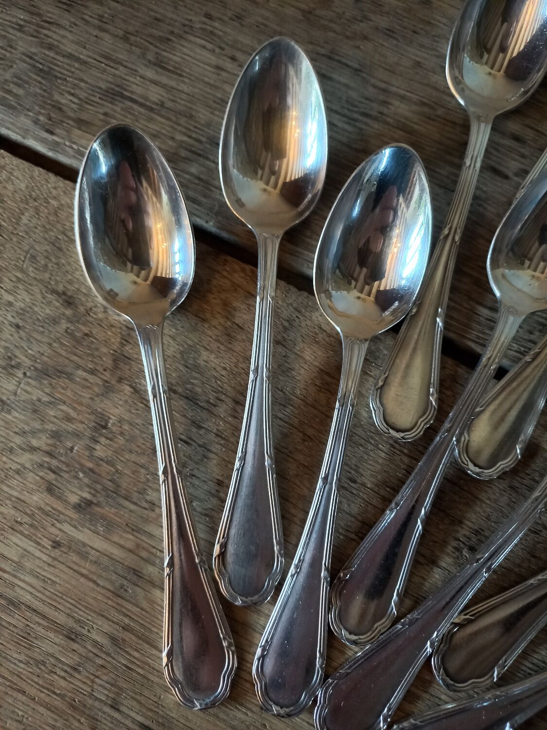 10 spoons ercuis trianon silver metal