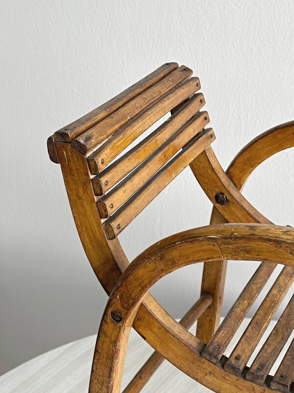 Chaise enfant ancienne en bois fait main