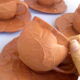 Lot of 4 cups terracotta earth foliage