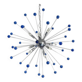 Lustre spoutnik en verre spoutnik bleu contemporain « star »