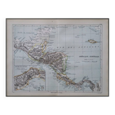 Central America, old map 1887 – Vintage geographical map.
