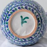 Fajalauza ceramic table lamp with hand-woven shade, Granada, Spain.