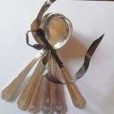 6 silver metal ice cream spoons
