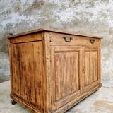 Old cabinet, workbench, kitchen island counter on casters